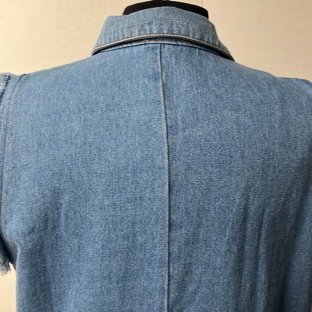 NWT Sleeveless denim dress with side pockets and collared neck - Picture 6 of 7